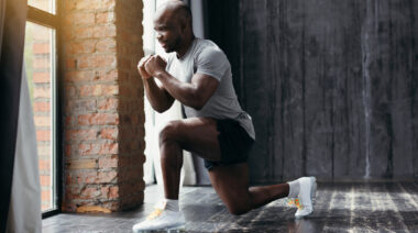 Man performing bodyweight lunge